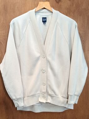 GAP Fleece Button-Up Cardigan In Light Tan Size XXS